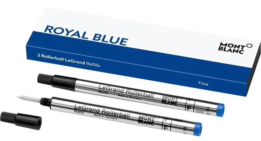 MONTBLANC Mod. ROYAL BLUE - REFILLS ROLLER BALL PEN - FINE - 2 PCS