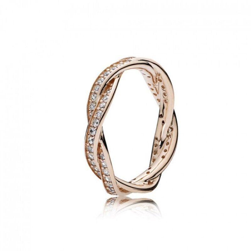 PANDORA JEWELS Mod. SPARKLING TWISTED LINES - RING - Size 54 ***SPECIAL PRICE***
