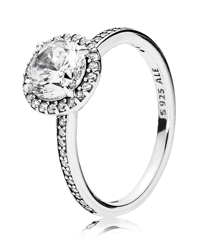 PANDORA JEWELS Mod. SILVER - RING WITH CLEAR CUBIC ZIRCONIA - Size 52 ***SPECIAL PRICE***