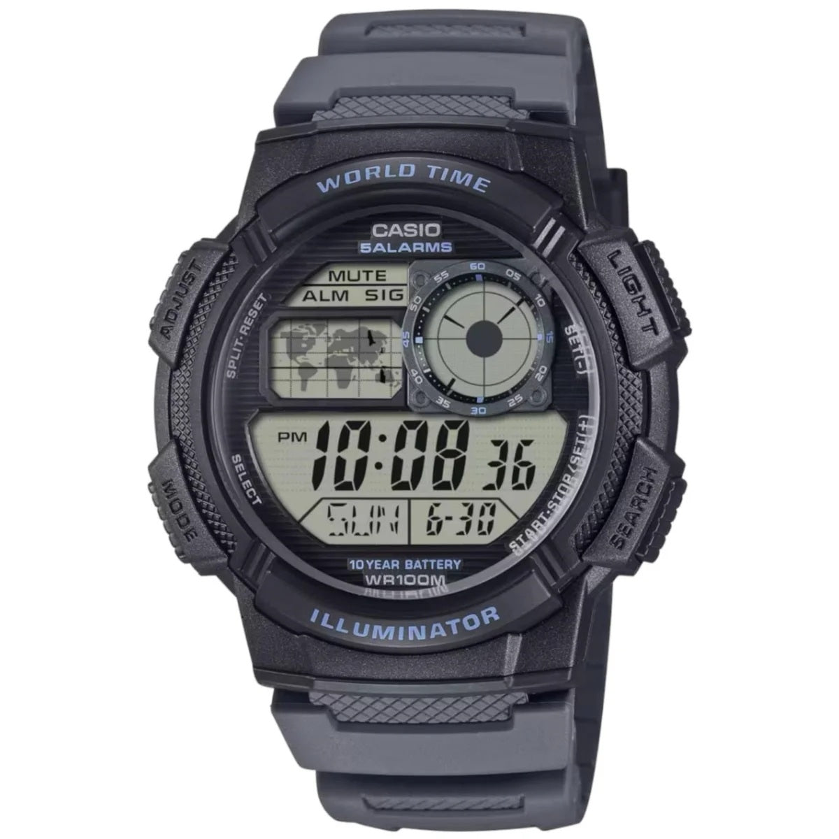 CASIO SPORT Mod. DIVER - WORLD TIME ILLUMINATOR 5 ALARMS. 10 YEARS BATTERY