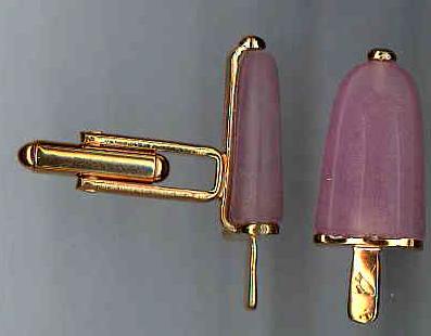 AMBROSINI JEWELS -  GEMELLI ARGENTO 925° ghiacciolo finitura rosé pietra rosa