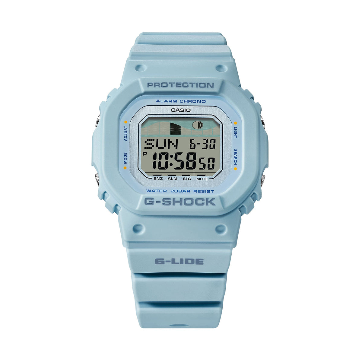 CASIO G-SHOCK Mod. G-LIDE Mid-Blue - SURF TIDE GRAPHS