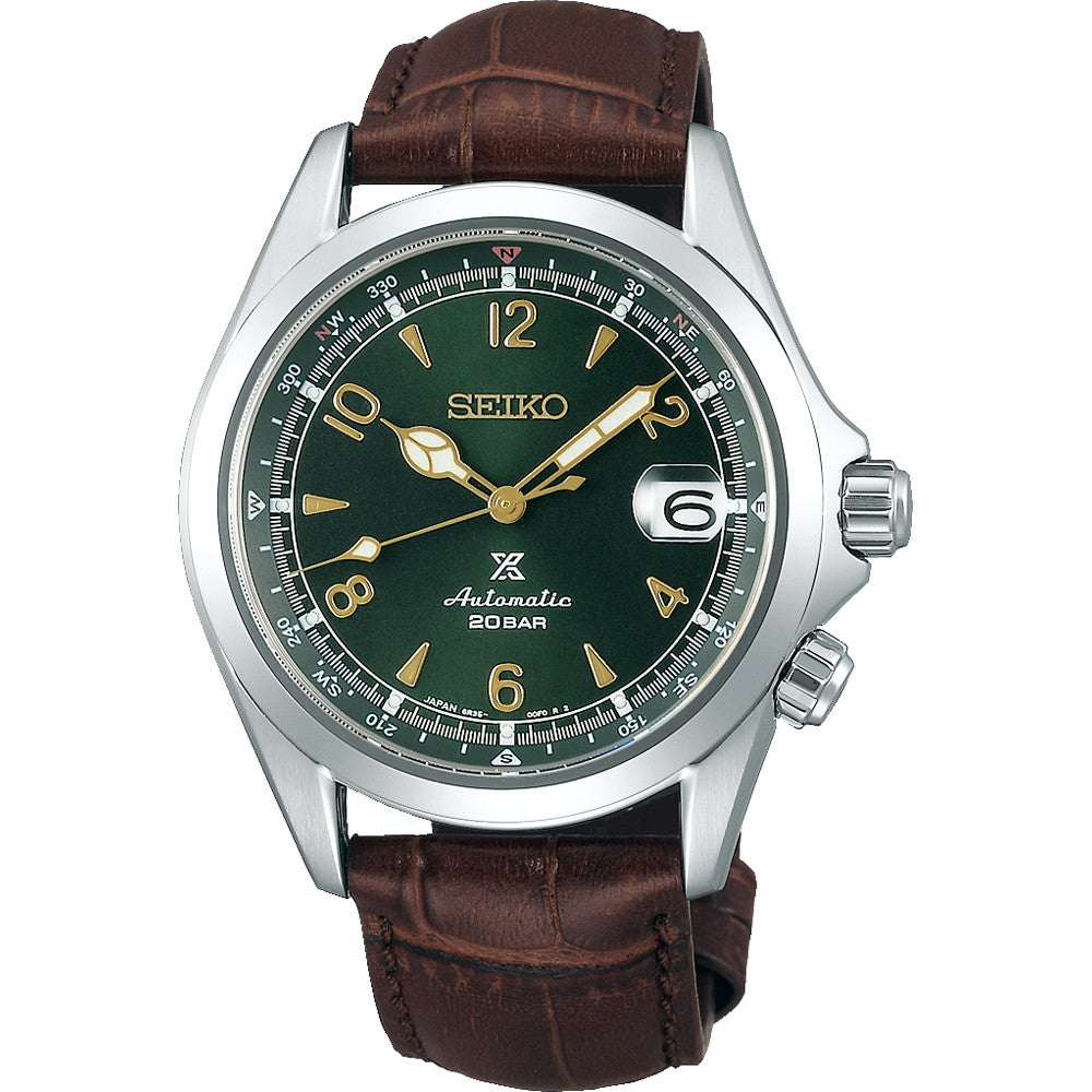 SEIKO PROSPEX Mod. ALPINIST AUTOMATIC - LEATHER, FOREST GREEN