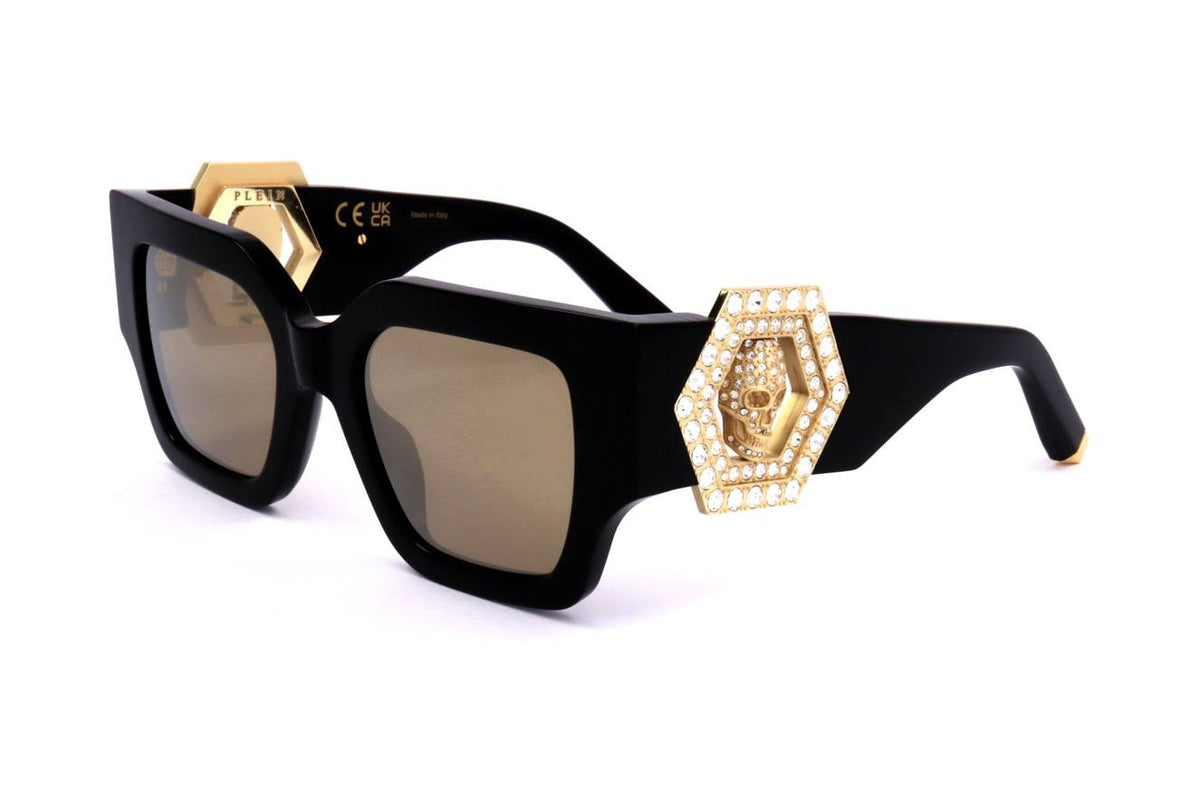 PHILIPP PLEIN SUNGLASSES Mod. SPP103S SHINY GREY GOLD