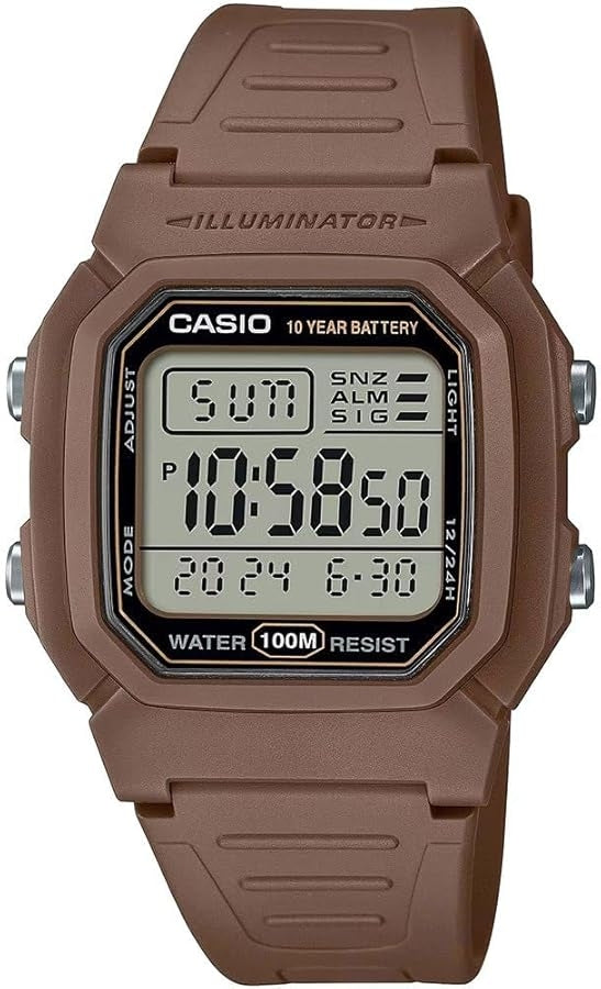 CASIO TIMELESS COLLECTION Mod. DIVER - DOUBLE TIME. ALARM. CHRONOGRAPH - 10 Year Battery - BROWN