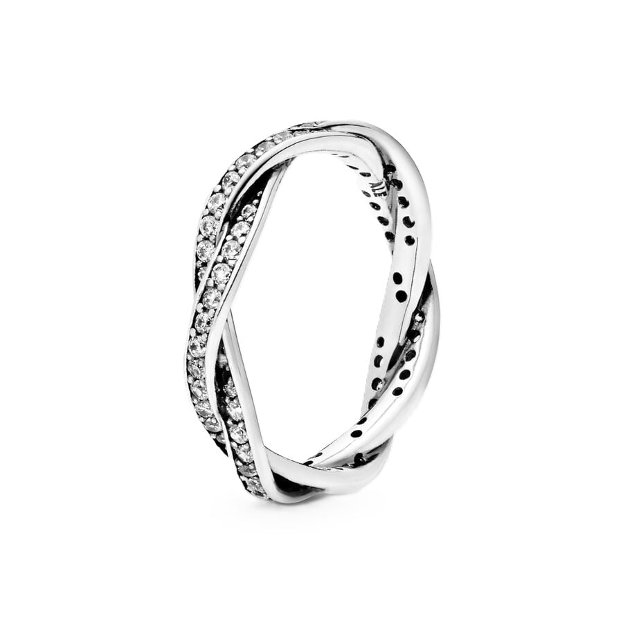 PANDORA JEWELS Mod. SPARKLING TWISTED LINES - RING - Size 52 ***SPECIAL PRICE***