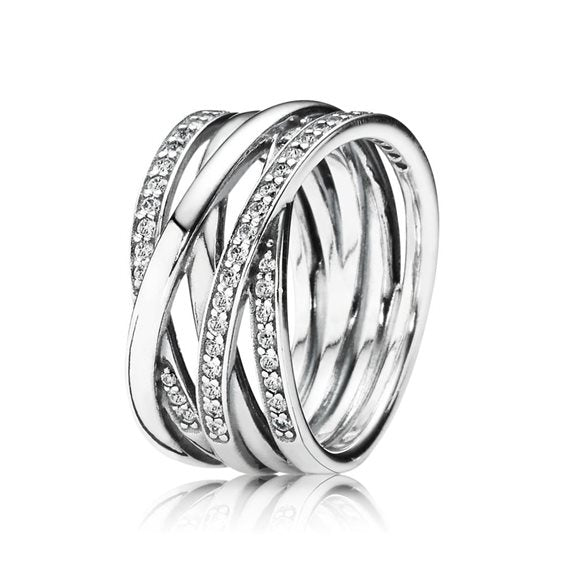 PANDORA JEWELS Mod. SPARKLING & POLISHED LINES - RING - Size 52 ***SPECIAL PRICE***