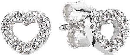 PANDORA JEWELS Mod. SILVER STUD EARRING WITH CUBIC ZIRCONIA