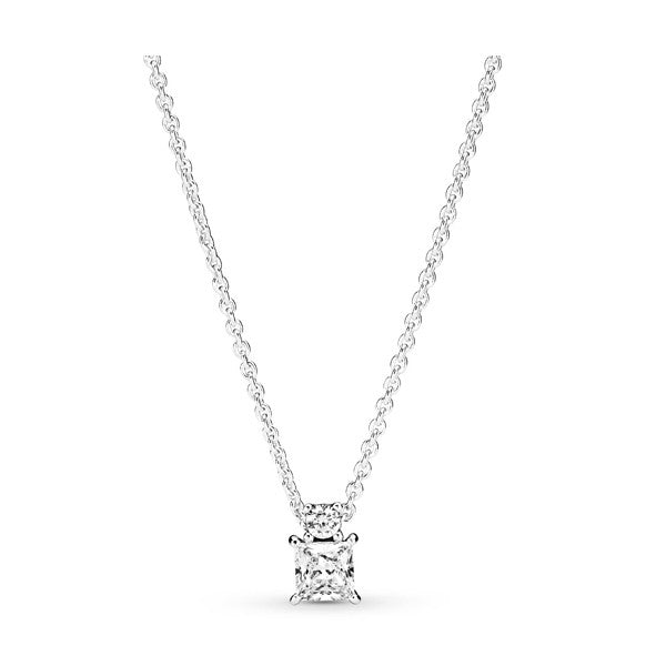 PANDORA JEWELS Mod. SPARKLING COLLIER ROUND & SQUARE PENDANT NECKLACE