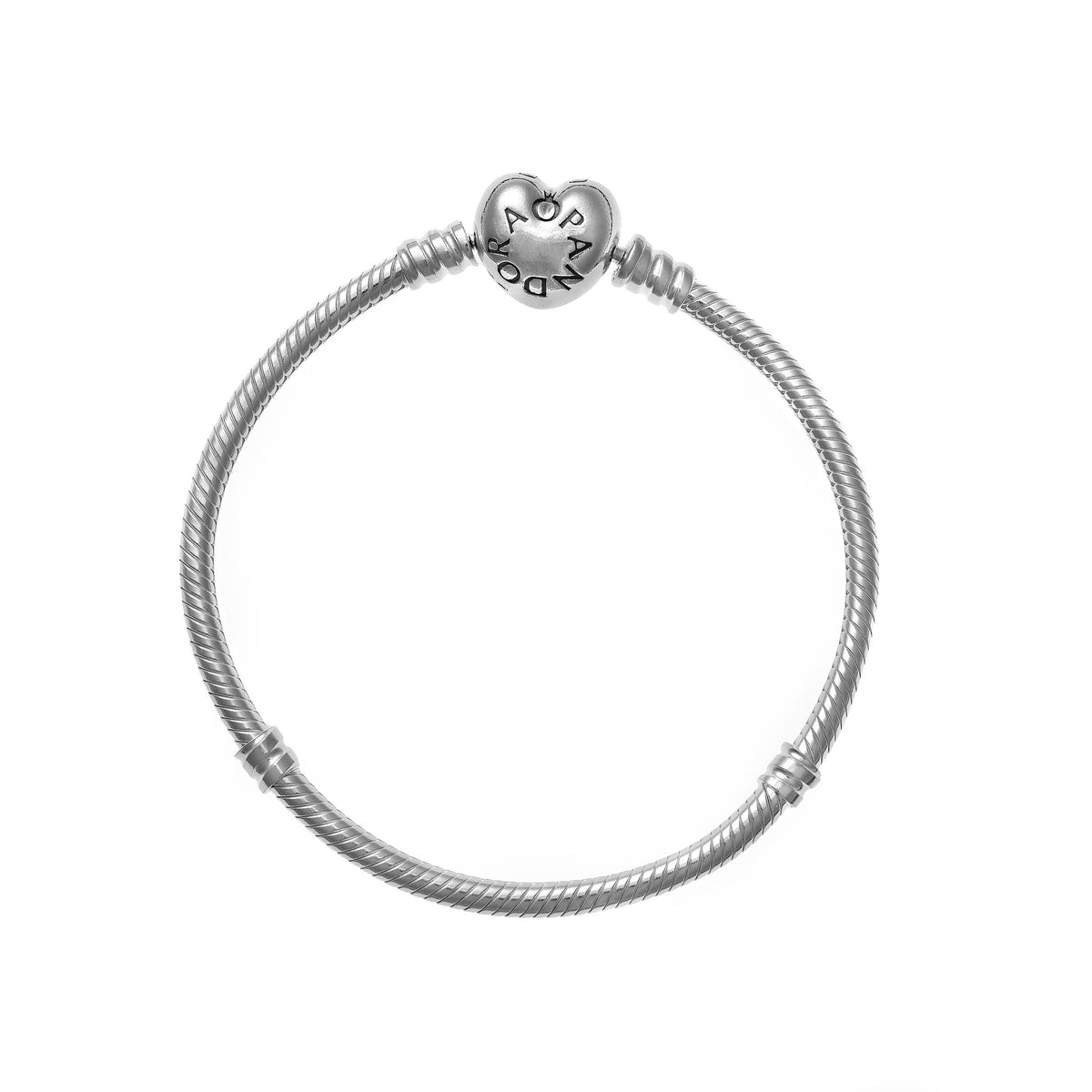 PANDORA MOMENTS COLLECTION Mod. HEART CLASP SNAKE CHAIN BRACELET - Size 18