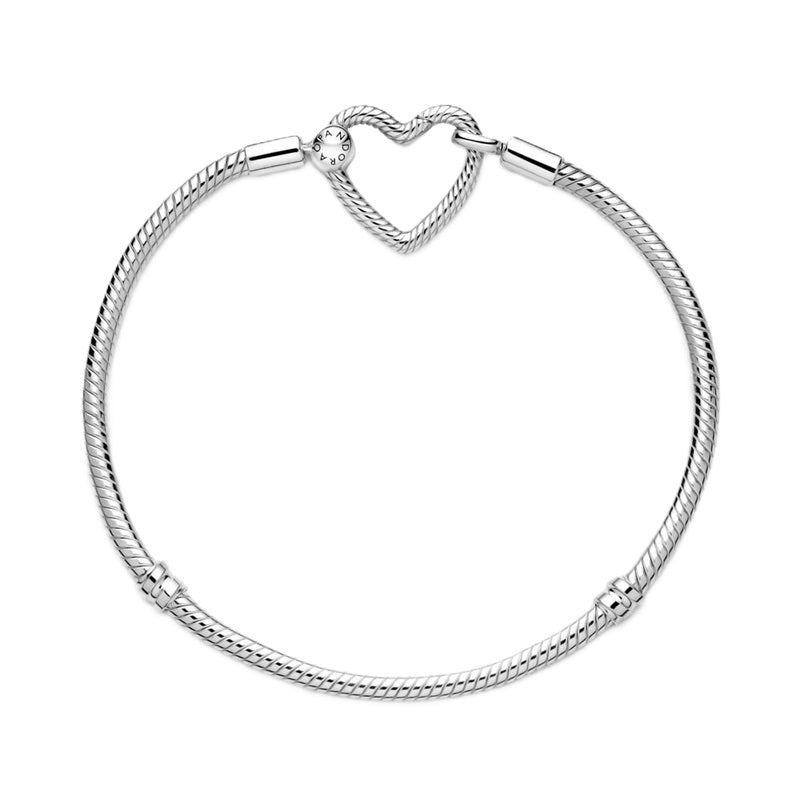 PANDORA JEWELS Mod. HEART CLOSURE SNAKE CHAIN - Size 19