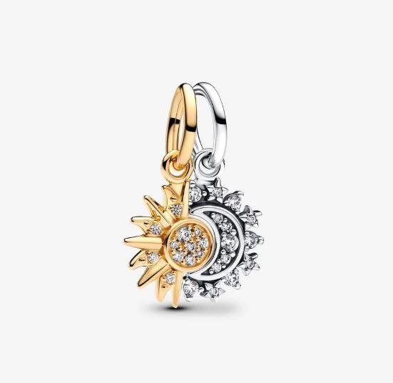 PANDORA CHARMS Mod. SPLITTABLE SUN & MOON DANGLE