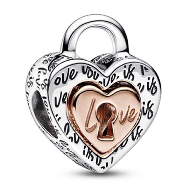 PANDORA CHARMS Mod. PADLOCK SPLITTABLE HEART