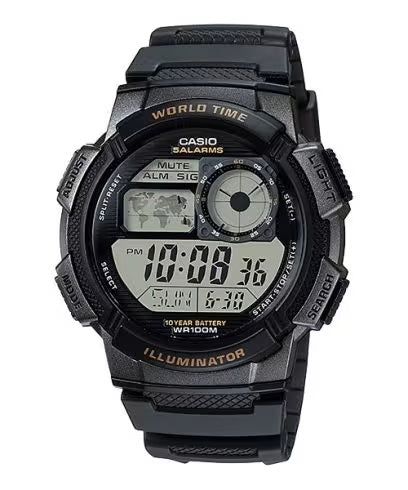 CASIO Mod. WORLD TIME ILLUMINATOR - 5 Alarms. 10 Year battery