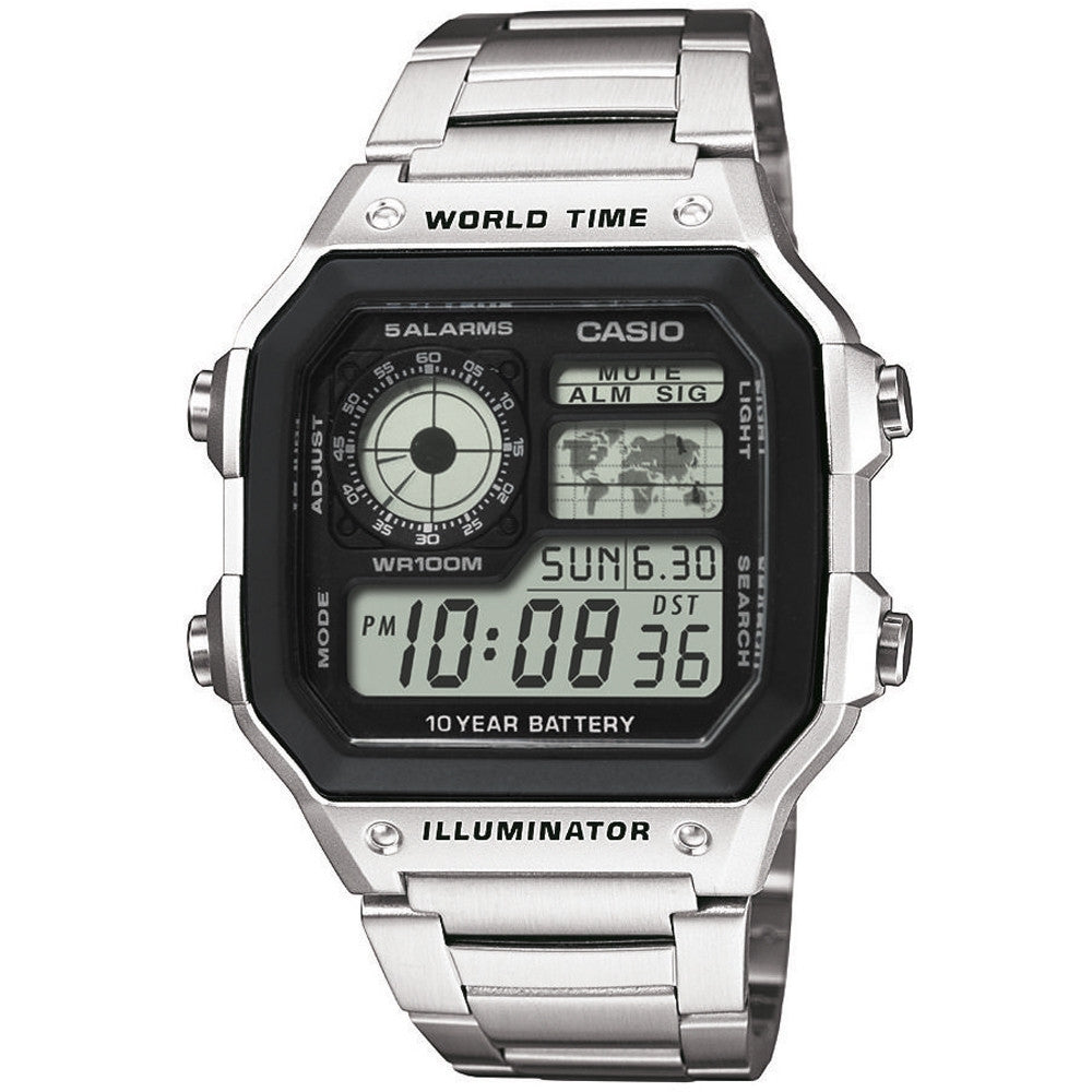 CASIO Mod. WORLD TIME ILLUMINATOR - 5 Alarms, 10 Year battery