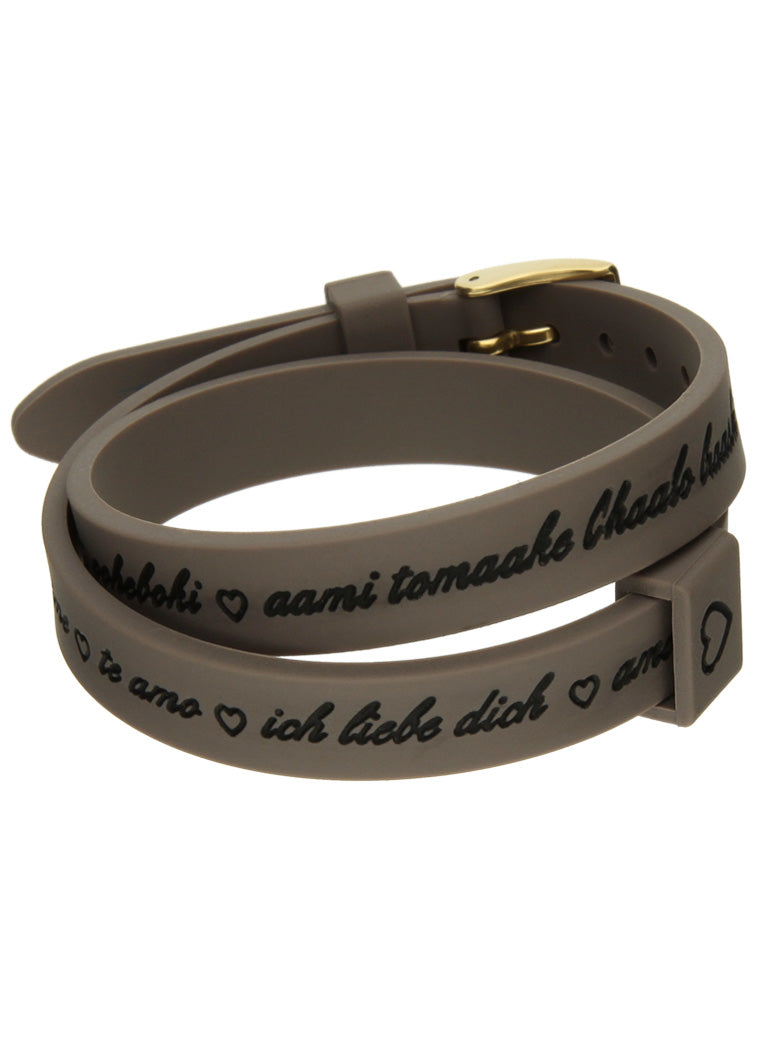 Il MEZZOMETRO Mod. I LOVE YOU GOLD BUCKLE EDITION - GREY - Bracciale in silicone/silicone bracelet