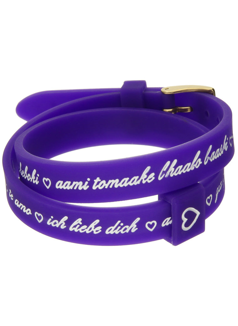 Il MEZZOMETRO Mod. I LOVE YOU GOLD BUCKLE EDITION - PURPLE - Bracciale in silicone/silicone bracelet