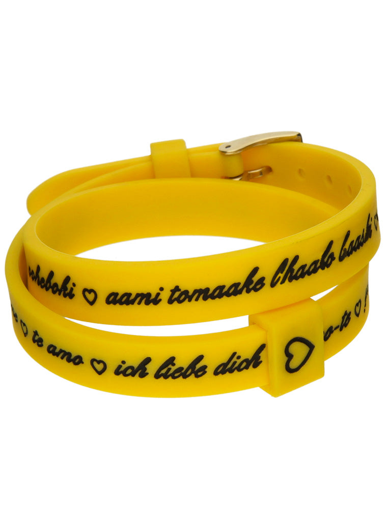 Il MEZZOMETRO Mod. I LOVE YOU GOLD BUCKLE EDITION - YELLOW - Bracciale in silicone/silicone bracelet