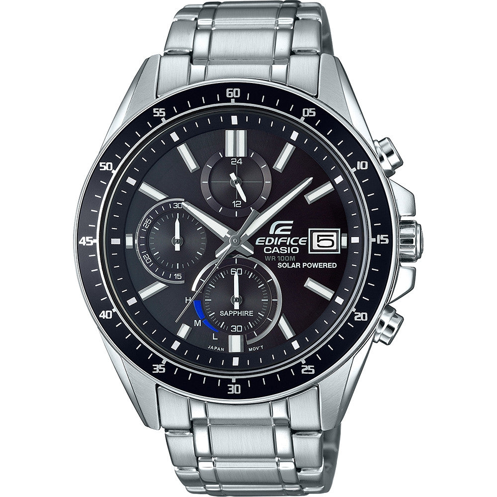 CASIO EDIFICE SLIM Mod. SOLAR POWERED CHRONOGRAPH - BLACK