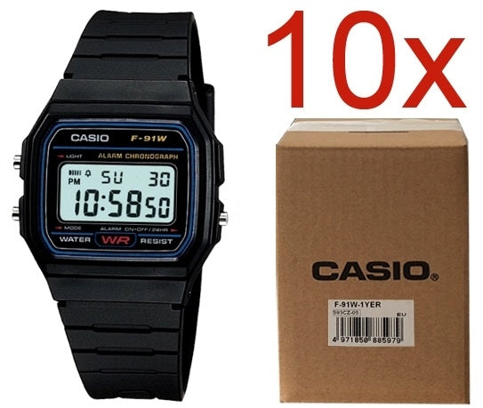 CASIO VINTAGE F-91W-1YER **PACK 10 PCS**