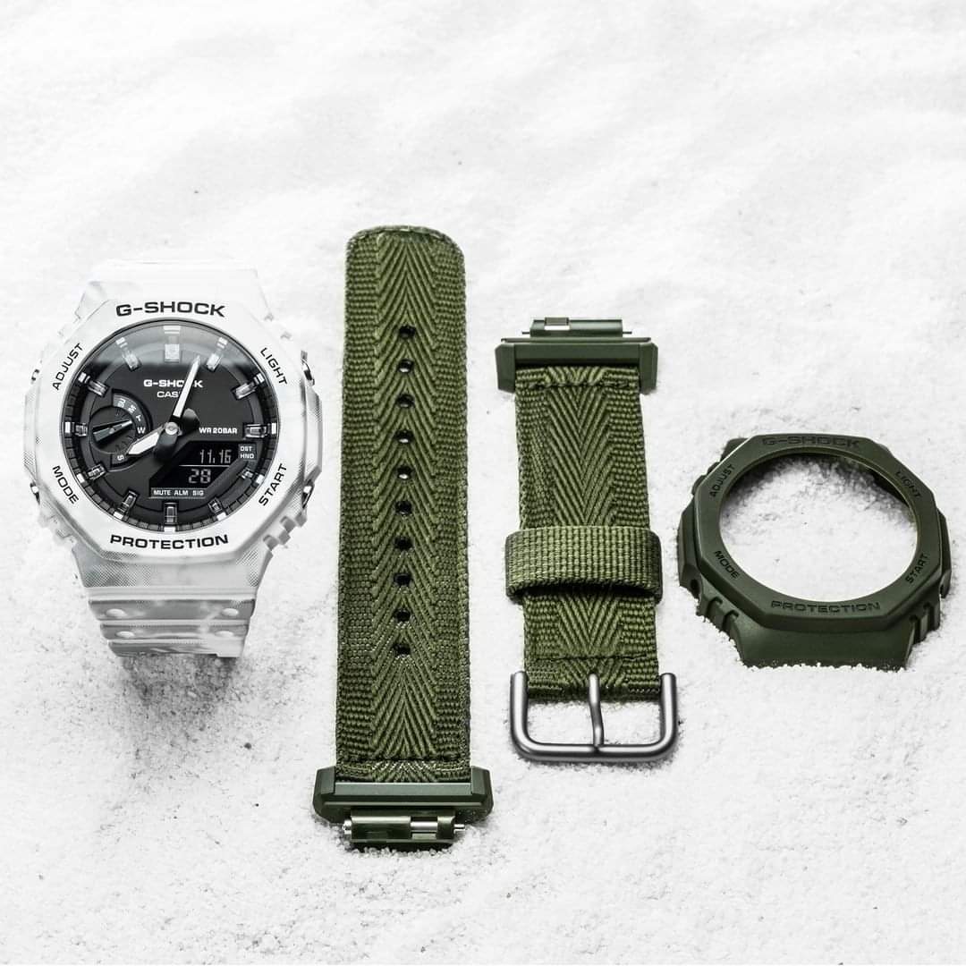 CASIO G-SHOCK Mod. OAK - ALPINE CAMO SERIE Special Edt. SNOW CAMOUFLAGE + Extra Case & Strap ***Special Price***