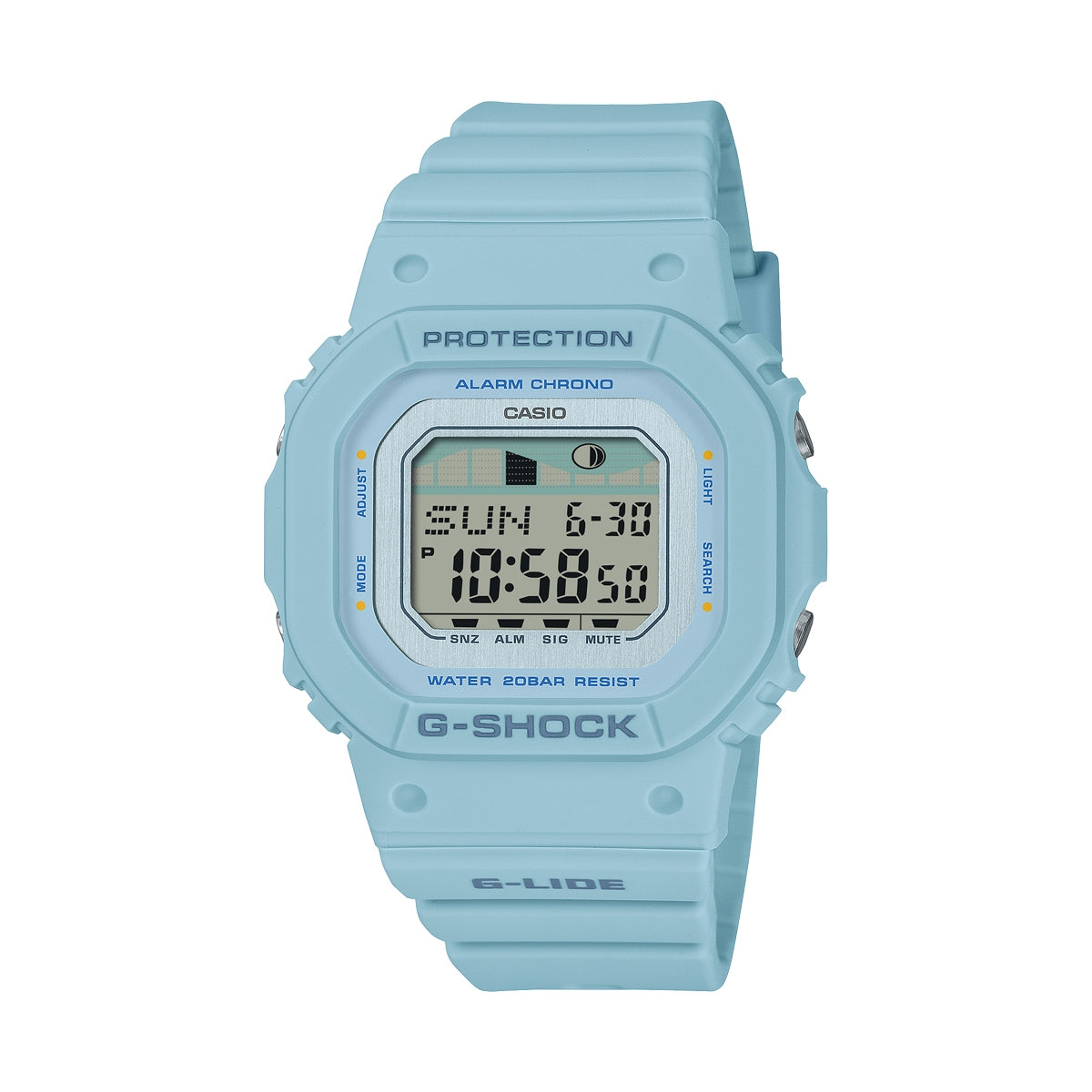 CASIO G-SHOCK Mod. G-LIDE Mid-Blue - SURF TIDE GRAPHS