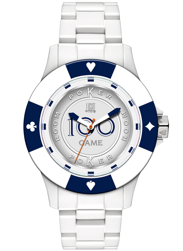 LIGHT TIME Mod. POKER - White / Blue