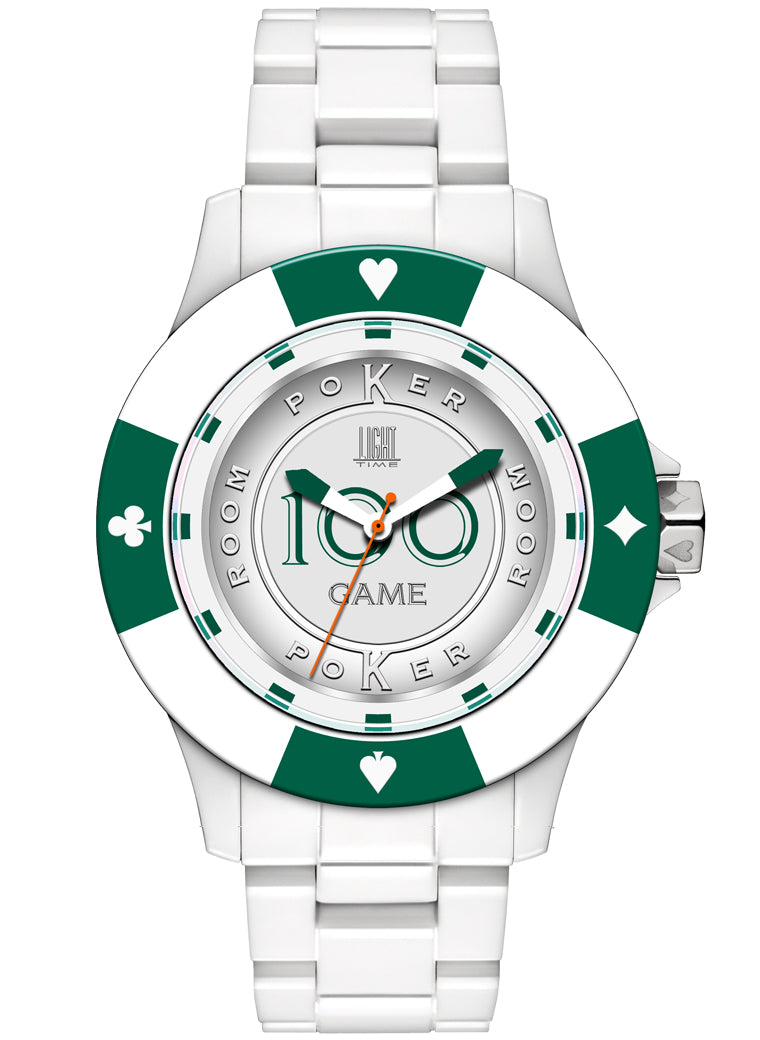 LIGHT TIME Mod. POKER - White / Green