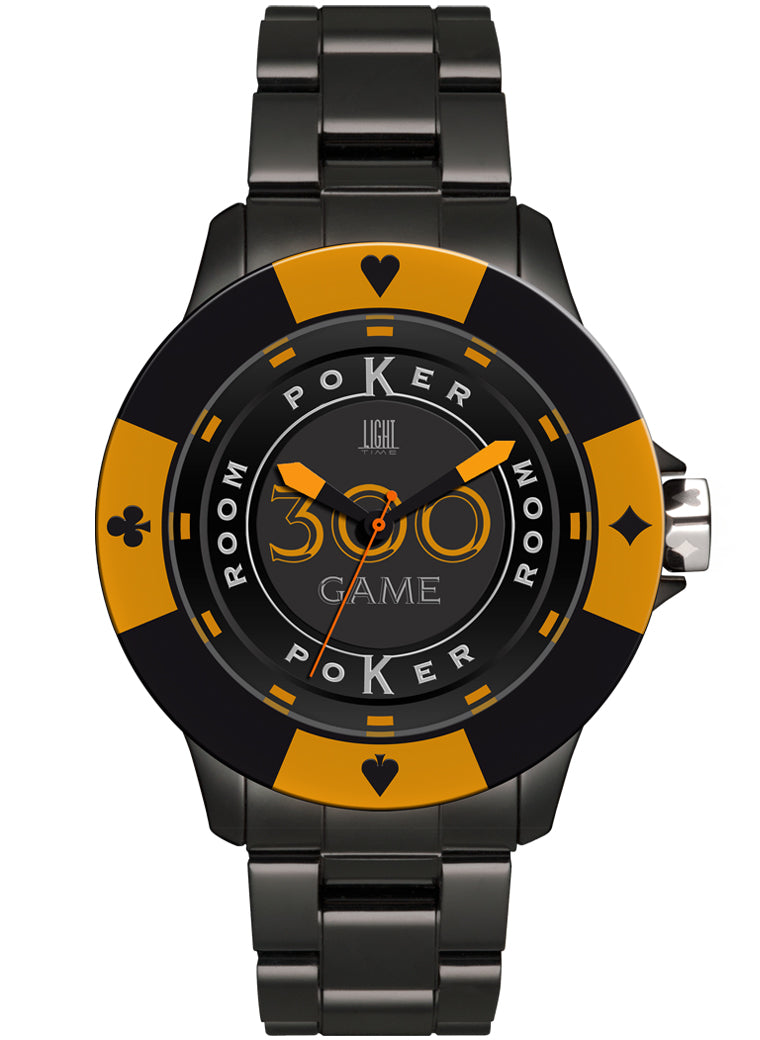 LIGHT TIME Mod. POKER - Black / Orange