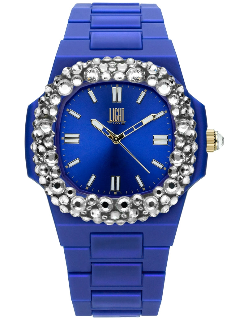 LIGHT TIME Mod. VELVET NAUTILUS - Blue Clear Strass