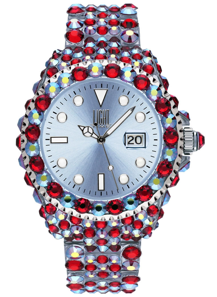 LIGHT TIME Mod. MEDITERRANEO - Full Strass / Light Blue