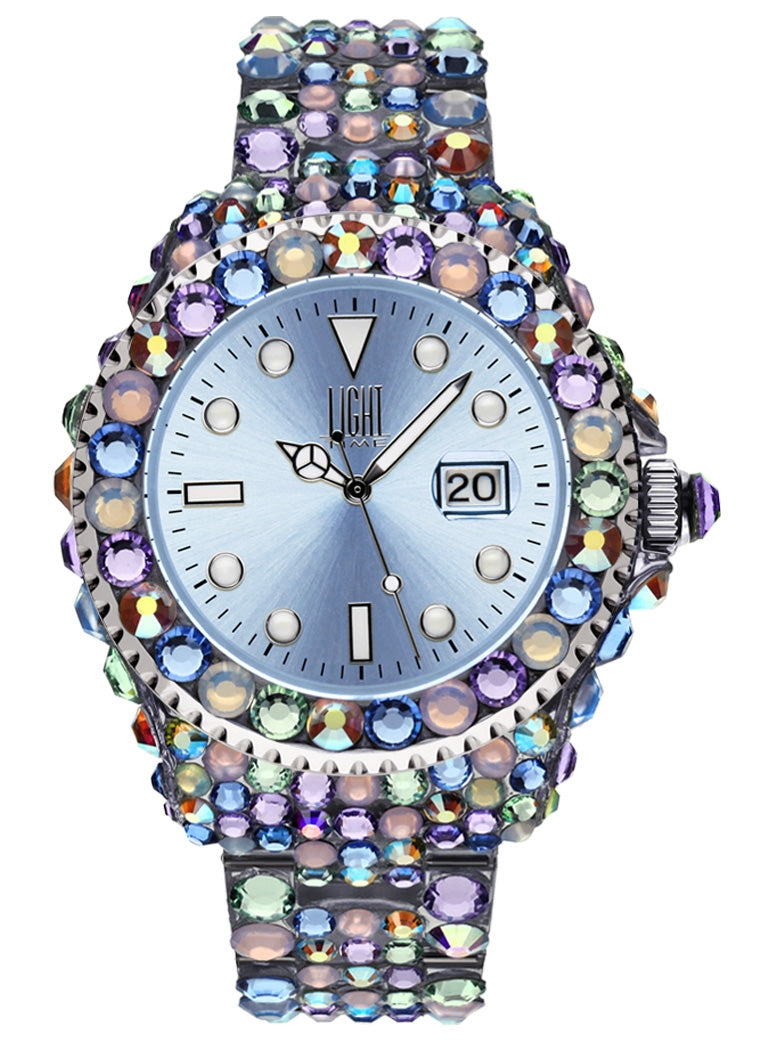 LIGHT TIME Mod. MEDITERRANEO - Full Strass / Light Blue