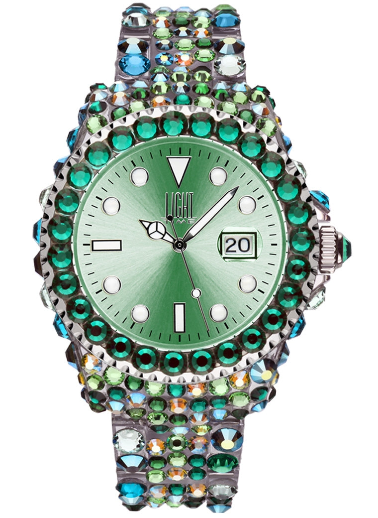 LIGHT TIME Mod. MEDITERRANEO - Full Strass / Green