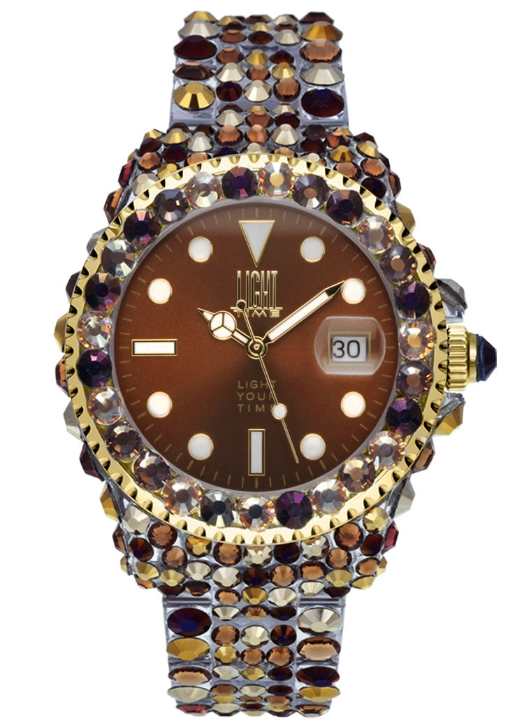 LIGHT TIME Mod. MEDITERRANEO - Full Strass / Brown