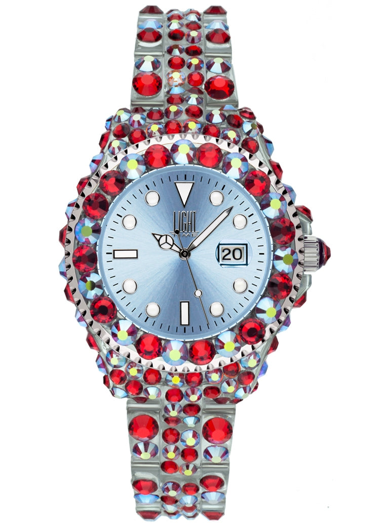 LIGHT TIME Mod. MEDITERRANEO - Full Strass / Light Blue