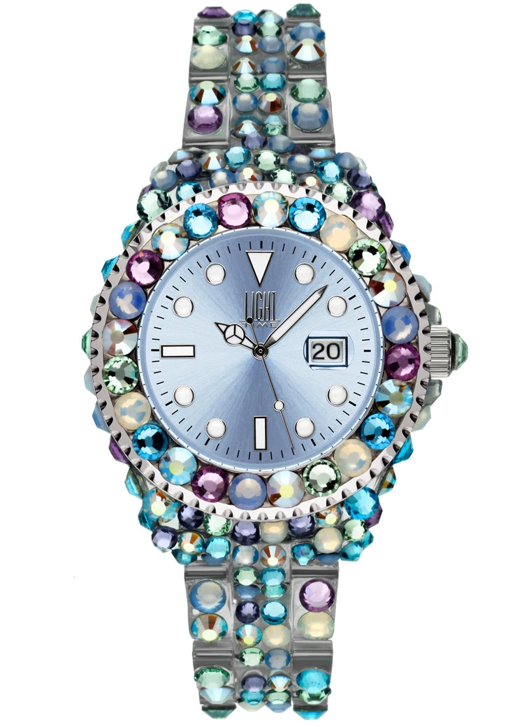 LIGHT TIME Mod. MEDITERRANEO - Full Strass / Light Blue