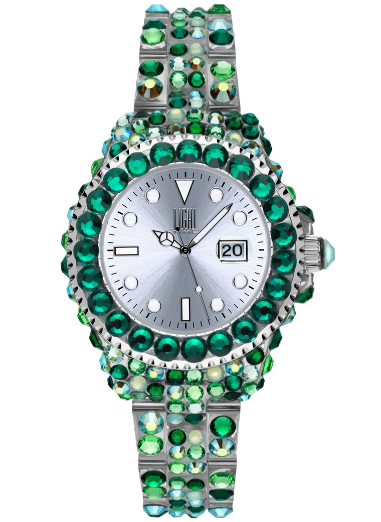 LIGHT TIME Mod. MEDITERRANEO - Full Strass / Green