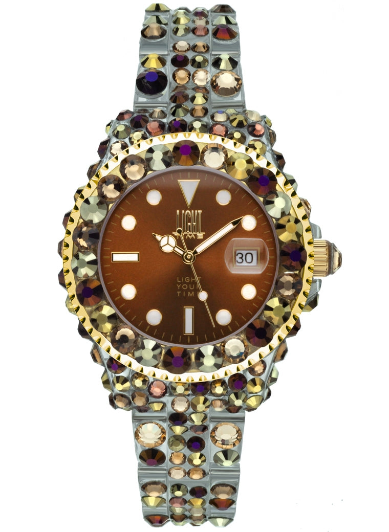 LIGHT TIME Mod. MEDITERRANEO - Full Strass / Brown