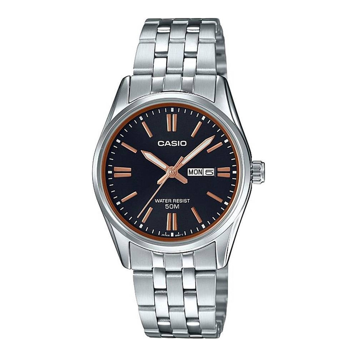 CASIO COLLECTION Mod. LADY DAY & DATE - BLACK. BRONZE INDEXES
