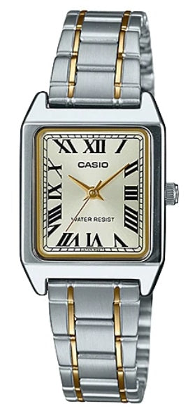 CASIO COLLECTION Mod. LADY TANK. SILVER&GOLD - CHAMPAGNE. METAL ALLOY