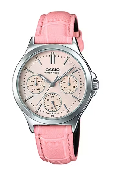 CASIO COLLECTION Mod. LADY MULTIFUNCTION. LEATHER - PINK