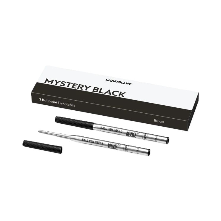 MONTBLANC Mod. MISTERY BLACK -  BALLPOINT PEN REFILLS - BROAD -2 PCS