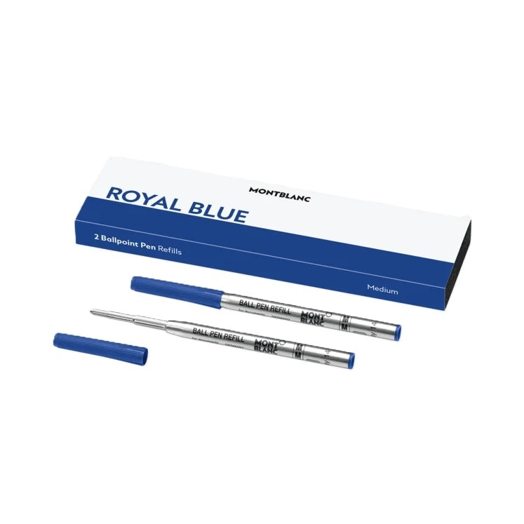 MONTBLANC Mod. ROYAL BLUE - BALLPOINT PEN REFILLS  - MEDIUM - 2PCS