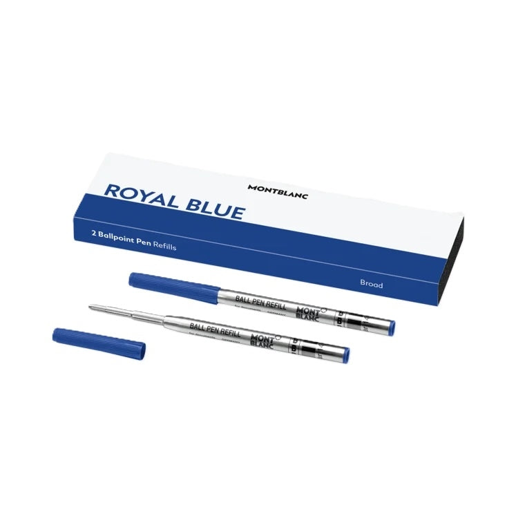 MONTBLANC Mod. ROYAL BLUE - REFILLS  BALL PEN - BROAD - 2 PCS