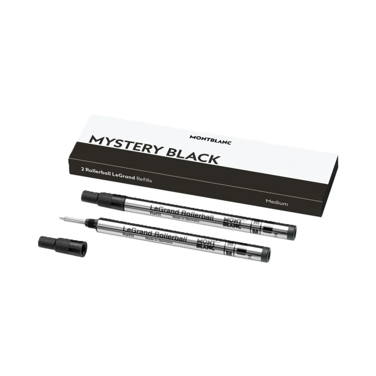 MONTBLANC Mod.  MISTERY BLACK - REFILLS  ROLLER BALL PEN - MEDIUM - 2PCS