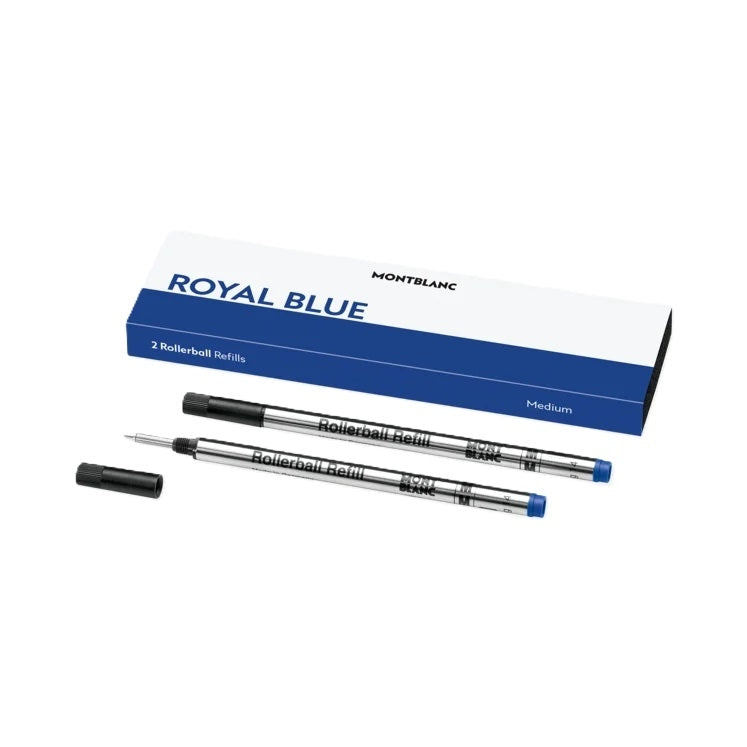 MONTBLANC Mod. ROYAL  BLUE - REFILLS  ROLLER BALL PEN - MEDIUM  - 2 PCS