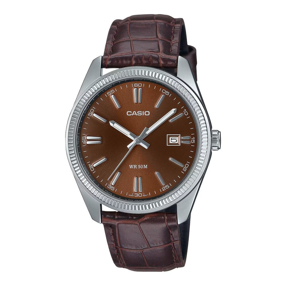 CASIO CLASSIC Mod. DATE - Leather strap - Brown