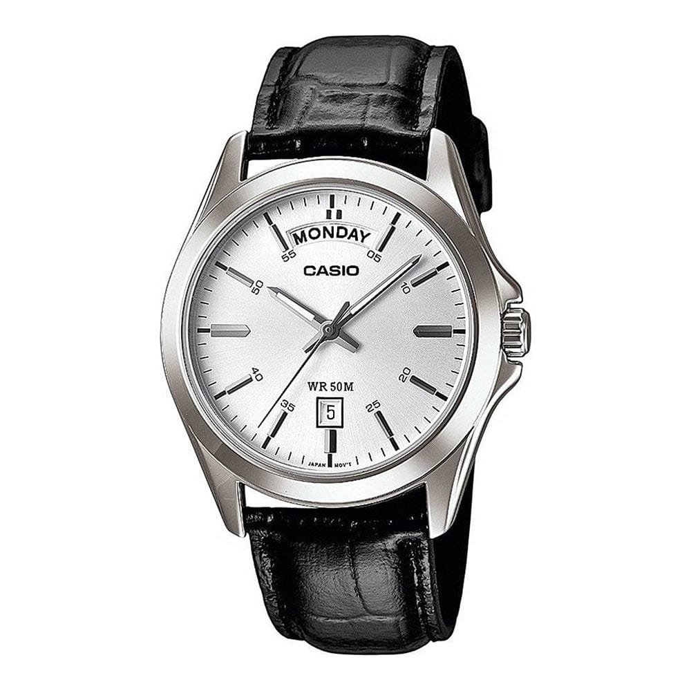 CASIO COLLECTION Mod. DAY DATE. LEATHER. WHITE