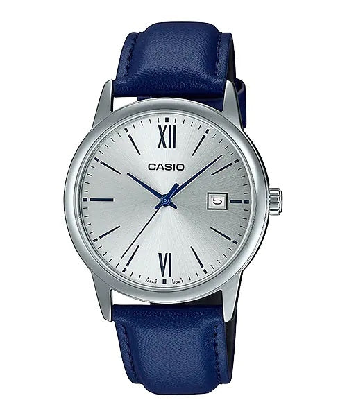 CASIO COLLECTION Mod. DATE GOLD, BLUE LEATHER - SILVER 