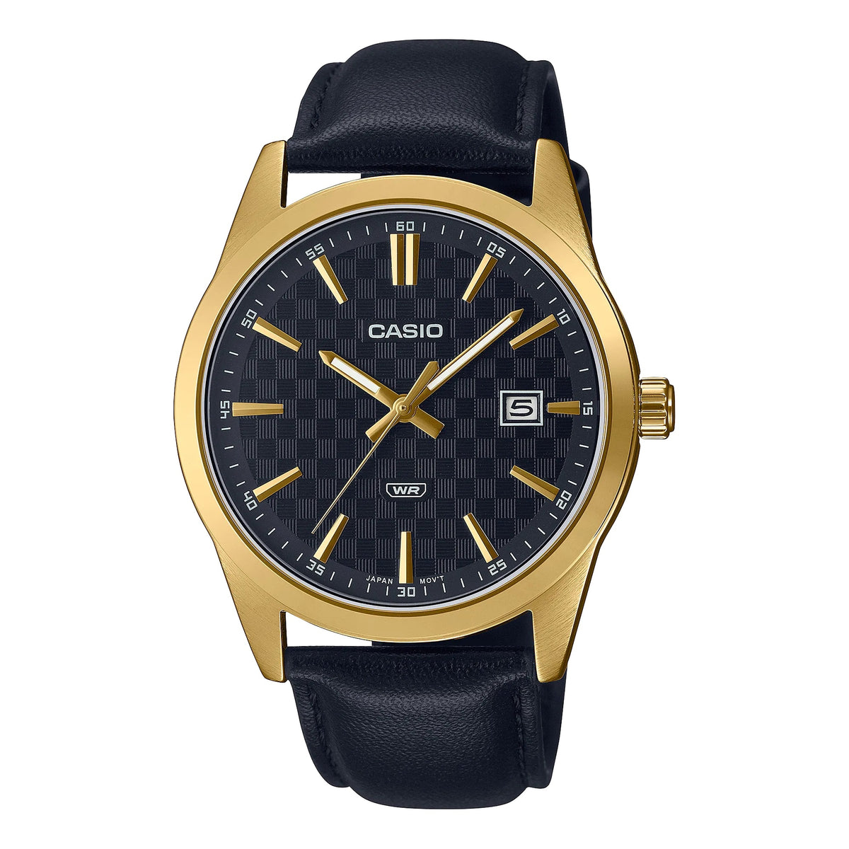 CASIO DATE CARBON LOOK DIAL - Gold & Black